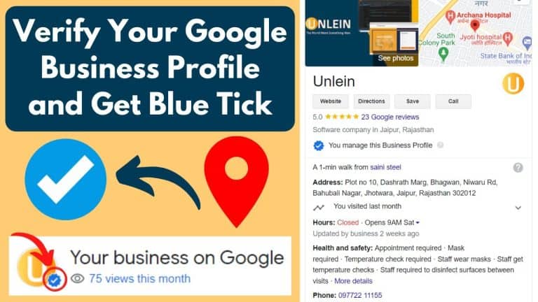 What is the process to get a blue tick on Google business?